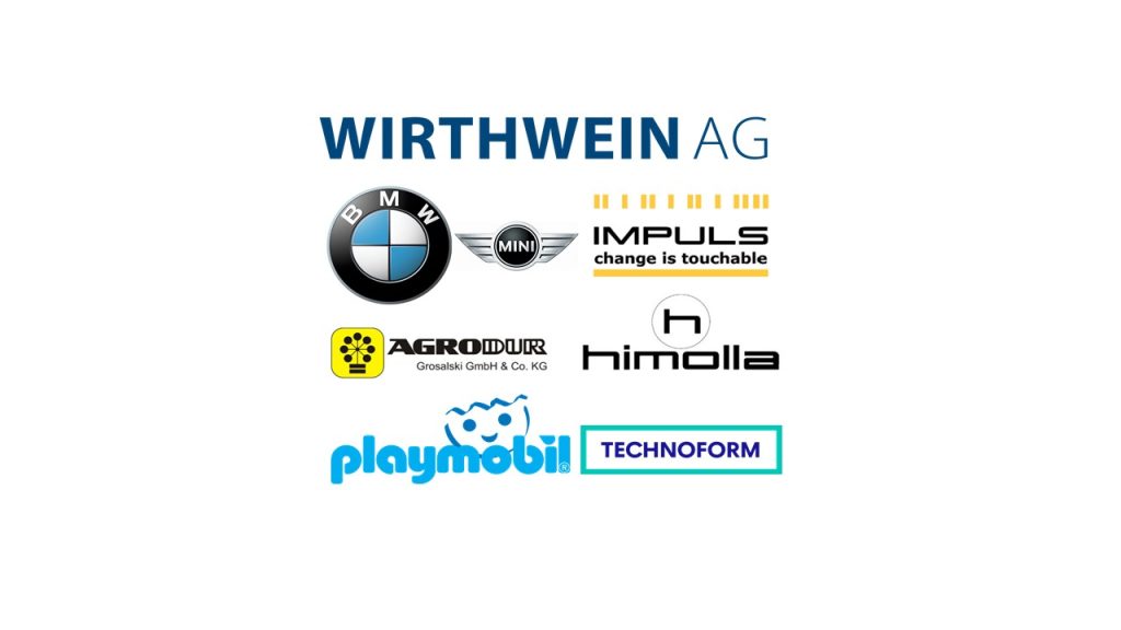 Wirthwein AG: Das Firmenlogo der Wirthwein AG mit Partner-Logos darunter.